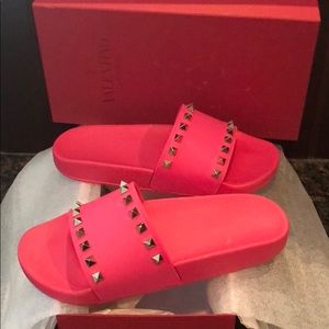 Authentic Valentino Rockstud Pink Slides 38